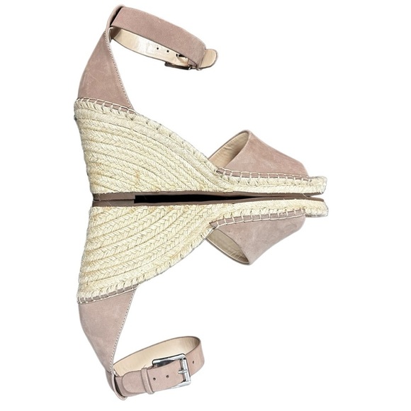 Vince Camuto Suede Wedge Sandals Espadrilles in Taupe Tan Size 9.5 Suede Leather - Picture 5 of 15